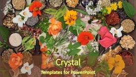  Presentation with parchment paper - Beautiful presentation design featuring neem - dried medicinal flower and herb backdrop and a tawny brown colored foreground