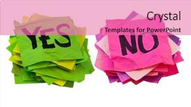  Presentation with yes - PPT theme featuring positive negative - yes and no handwriting background and a coral colored foreground