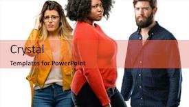  Presentation with employment law men women - PPT theme enhanced with negative emotion annoyed with someone background and a red colored foreground