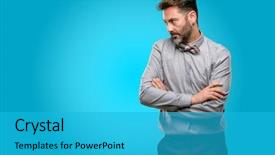  Presentation with emotion - Slide set featuring negative emotion annoyed with someone background and a teal colored foreground