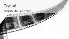  Presentation with film strip - Beautiful presentation design featuring negative film strip backdrop and a white colored foreground