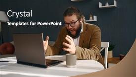  Presentation with negative - Presentation theme with negative-frustrated-guy-shouting background and a wine colored foreground