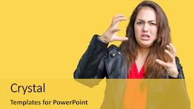  Presentation with plus size fashion model - Audience pleasing PPT layouts consisting of negative positive communication - beautiful plus size young woman backdrop and a  colored foreground