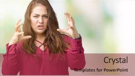  Presentation with yelling - Slide deck enhanced with negative positive communication - beautiful plus size young woman background and a  colored foreground