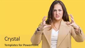  Presentation with yelling - Amazing slide set having negative positive communication - beautiful plus size young woman backdrop and a  colored foreground