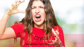  Presentation with yelling - Amazing PPT theme having negative positive communication - young beautiful woman wearing casual backdrop and a  colored foreground