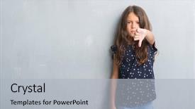  Presentation with angry kid - Beautiful PPT layouts featuring negative with thumbs down backdrop and a light gray colored foreground