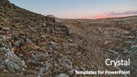  Presentation with desert - Presentation theme having negev desert in sunset time background and a dark gray colored foreground
