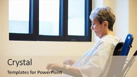  Presentation with trainee nurse sitting by female - Colorful presentation enhanced with neglect - senior female patient sitting alone backdrop and a lemonade colored foreground