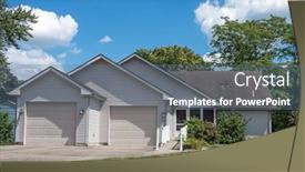  Presentation with ramp - Theme having neglected-abandoned-house-with-wheelchair background and a ocean colored foreground