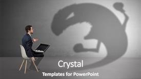  Presentation with shadow - Beautiful presentation design featuring negotiate with a monster backdrop and a gray colored foreground
