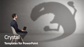  Presentation with shadow - PPT theme with negotiate with a monster background and a gray colored foreground