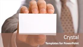  Presentation with business card - Slides featuring negotiation styles - business man holding visiting card background and a coral colored foreground