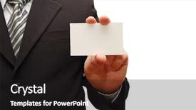  Presentation with blank - Colorful slides enhanced with negotiation styles - businessman holding blank card backdrop and a black colored foreground