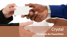  Presentation with african american business - Audience pleasing presentation theme consisting of negotiation styles - caucasian female and african american backdrop and a coral colored foreground