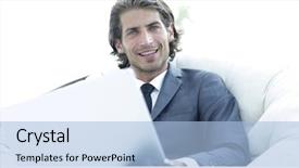  Presentation with negotiation - Presentation having negotiation styles - close-up portrait of a successful background and a  colored foreground