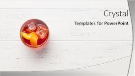  Presentation with cocktail - Slide deck consisting of negroni cocktail glass on wooden table top view with copy space flat lay background and a white colored foreground
