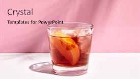  Presentation with cocktail - Amazing PPT theme having negroni-cocktail-over-pink-background backdrop and a lemonade colored foreground