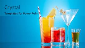  Presentation with tequila - Slide set featuring negroni-tequila-sunrise-and-martini background and a teal colored foreground