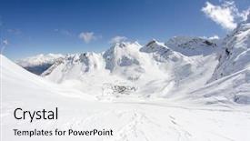  Presentation with russia - PPT layouts with neige - mountain landscape of krasnaya polyana background and a white colored foreground