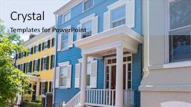  Presentation with historical women - Beautiful presentation theme featuring neighborhood niehgbors - georgetown historical district townhouses facades backdrop and a light blue colored foreground