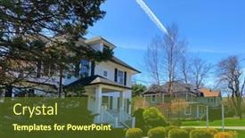 Presentation with neighborhood - Presentation theme enhanced with neighborhood-with-typical-american-houses background and a  colored foreground