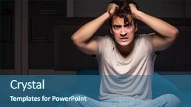  Presentation with neighbor - Slide deck consisting of neighbors - man can not sleep due background and a ocean colored foreground