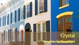  Presentation with usa - PPT layouts enhanced with neighbors neighborhood - georgetown historical district townhouses facades background and a tawny brown colored foreground