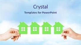  Presentation with green real estate - Amazing presentation design having neighbors neighborhood - real estate and family home backdrop and a sky blue colored foreground