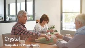  Presentation with neighbors - Beautiful presentation theme featuring neighbors neighborhood - senior friends at home playing backdrop and a  colored foreground