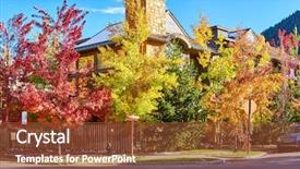  Presentation with colorado - Colorful slides enhanced with neighbors neighborhood - street in aspen town backdrop and a tawny brown colored foreground