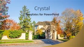  Presentation with blue sky - Slide deck enhanced with neighbourhood-of-luxury-houses background and a light blue colored foreground