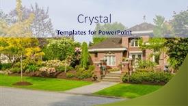  Presentation with 2022 - Slide set enhanced with neighbourhood-of-luxury-houses background and a sky blue colored foreground