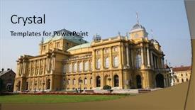  Presentation with croatia zagreb - Presentation theme with neo classic - croatian national theatre - zagreb background and a light blue colored foreground