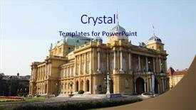  Presentation with croatia zagreb - Colorful presentation enhanced with neo classic - croatian national theatre - zagreb backdrop and a sky blue colored foreground