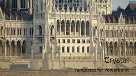  Presentation with budapest - Amazing PPT theme having neo classic - detail of the hungarian parliament backdrop and a coral colored foreground