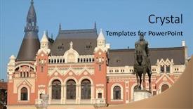  Presentation with equestrian - Audience pleasing slides consisting of neo classic - equestrian statue of mihai viteazul backdrop and a light blue colored foreground