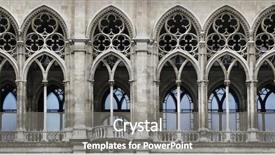  Presentation with classic - Slide deck having neo classic - gothic arch background and a gray colored foreground