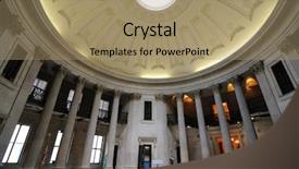  Presentation with new york city subway station - PPT layouts with neo classic - inside the domed federal hall background and a coral colored foreground