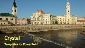  Presentation with town hall - Cool new presentation with neo classic - oradea city town hall backdrop and a tawny brown colored foreground