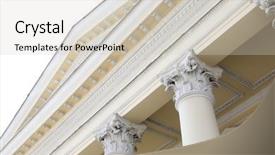  Presentation with medieval building columns - Cool new presentation theme with neo classic - roof with columns backdrop and a soft green colored foreground