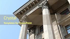  Presentation with medieval building columns - PPT layouts having neo classic - roof with columns background and a tawny brown colored foreground