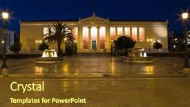  Presentation with nyu university - Beautiful PPT theme featuring neo classic - square of university of athens backdrop and a tawny brown colored foreground