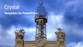  Presentation with office - Colorful presentation theme enhanced with neo classic - statue on top backdrop and a teal colored foreground