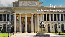  Presentation with museum - Theme enhanced with neo classic - velasquez monument near prado museum background and a gray colored foreground