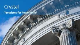  Presentation with greek architecture - Beautiful PPT theme featuring neo classical style architecture backdrop and a ocean colored foreground