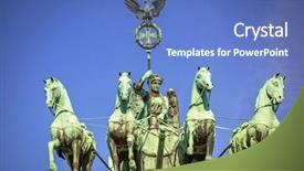  Presentation with school gate - PPT theme consisting of neoclassic - quadriga of the brandenburg gate background and a teal colored foreground