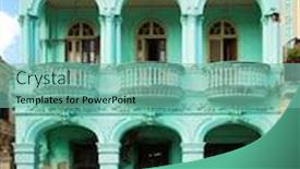  Presentation with mint - Theme having neoclassical-balcony-with-column background and a seafoam green colored foreground