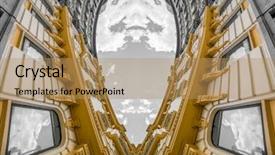  Presentation with architecture geometric - Beautiful PPT theme featuring neoclassical building with great curve backdrop and a coral colored foreground