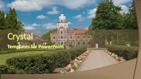  Presentation with castle - Presentation theme enhanced with neogothic-sigulda-new-castle background and a tawny brown colored foreground